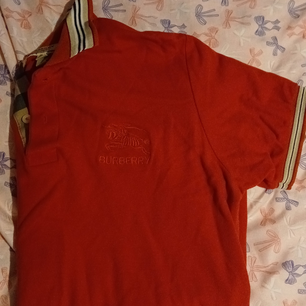 Burberry Men's Red Polo Shirt